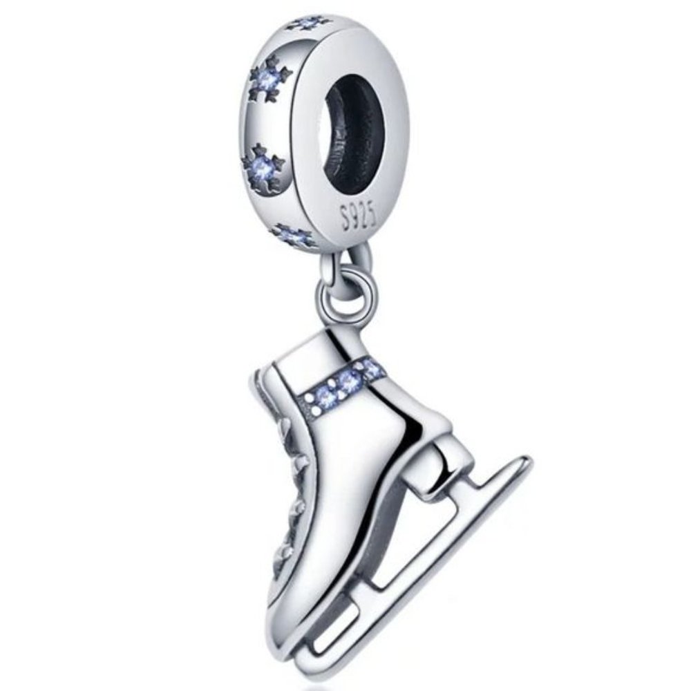 925?Sterling Silver Ice Skating Charm